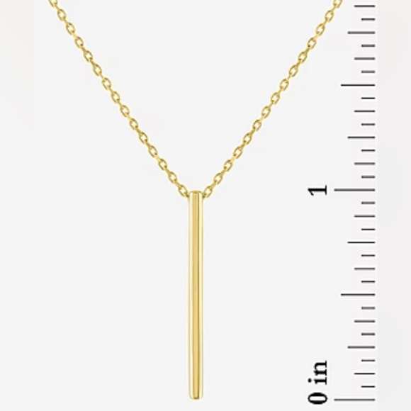 Two piece diamond accent bar necklace set in 14K gold over silver. New. - Picture 5 of 9